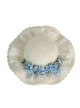 Pastoral Style Grass Woven Wide Brim Spring Outing Photo Sunscreen Flower Decoration Lace Sweet Lolita Hat