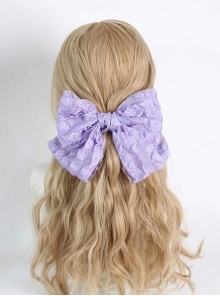 Pure Color Cake Layers Cute Girly Chiffon Big Bowknot Spring Clip Sweet Lolita Hair Clip