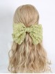 Pure Color Cake Layers Cute Girly Chiffon Big Bowknot Spring Clip Sweet Lolita Hair Clip