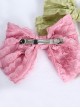 Pure Color Cake Layers Cute Girly Chiffon Big Bowknot Spring Clip Sweet Lolita Hair Clip