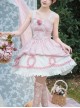 Throbbing Series Rose Print Cute Girly Pink Bud Summer Sweet Lolita Sleeveless Dress