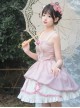 Throbbing Series Rose Print Cute Girly Pink Bud Summer Sweet Lolita Sleeveless Dress