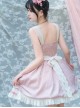 Throbbing Series Rose Print Cute Girly Pink Bud Summer Sweet Lolita Sleeveless Dress