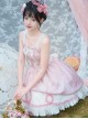 Throbbing Series Rose Print Cute Girly Pink Bud Summer Sweet Lolita Sleeveless Dress