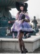 Gothic Style Black Purple Irregular Printed Lace Hem Butterfly Embroidered Gothic Lolita Sleeveless Dress