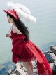 Gothic Style Sexy Wine Red Rose Embroidered Gothic Lolita Sleeveless Dress Set