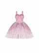 Rose Waltzes Series Pink Elegant Stereoscopic Rose Decoration Pink Gradient Hem Design Classic Lolita Sleeveless Dress