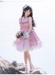 Rose Waltzes Series Pink Elegant Stereoscopic Rose Decoration Pink Gradient Hem Design Classic Lolita Sleeveless Dress