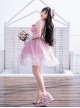 Rose Waltzes Series Pink Elegant Stereoscopic Rose Decoration Pink Gradient Hem Design Classic Lolita Sleeveless Dress