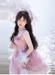 Rose Waltzes Series Pink Elegant Stereoscopic Rose Decoration Pink Gradient Hem Design Classic Lolita Sleeveless Dress