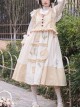 Retro Elegant Pastoral Style Embroidery Stitching False Two-Piece Sundress Classic Lolita Sleeveless Dress