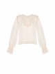 Apricot Translucent Chiffon Lace-Up Classic Lolita Long Sleeve Shirt