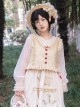 Apricot Translucent Chiffon Lace-Up Classic Lolita Long Sleeve Shirt