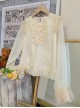 Apricot Translucent Chiffon Lace-Up Classic Lolita Long Sleeve Shirt