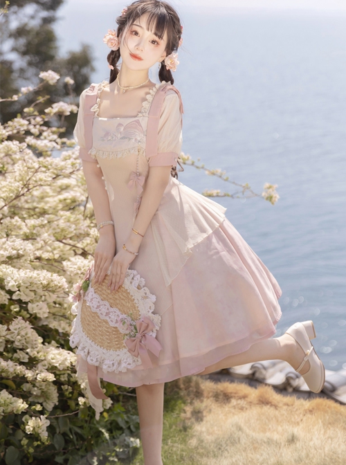 A pink lolita-style dress < with my hands - Dream