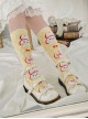 Yellow Polka Dot Cute Rabbit Print Mid-Tube Knitted Socks Sweet Lolita Socks