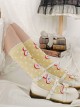 Yellow Polka Dot Cute Rabbit Print Mid-Tube Knitted Socks Sweet Lolita Socks