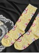 Yellow Polka Dot Cute Rabbit Print Mid-Tube Knitted Socks Sweet Lolita Socks