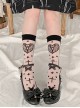 Magic Butterfly Series Black Butterfly Love Print Middle Tube Thin Gothic Lolita Socks