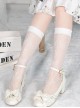 White Butterfly Print Summer Thin Middle Tube Socks Classic Lolita Socks