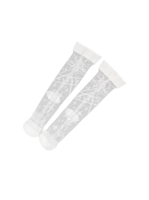 Summer Thin Sunset Star Print Simple Short Tube Socks Classic Lolita Socks