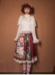 Wanhua Mirror Series Irregular Gorgeous Retro Oil Painting Print Ruffle Hem Classic Lolita Skirt