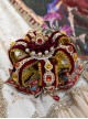 Wanhua Mirror Series Red Gorgeous Retro Gemstone Crown Classic Lolita Headwear