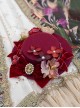 Wanhua Mirror Series Red Velvet Bowknot Flowers Decorated Retro Classic Lolita Little Top Hat