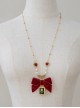 Wanhua Mirror Series Red Velvet Bowknot Rose Gorgeous Classic Lolita Necklace