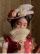 Wanhua Mirror Series Flower Feather Decorate Red Gorgeous Classic Lolita Top Hat