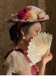 Wanhua Mirror Series Flower Feather Decorate Red Gorgeous Classic Lolita Top Hat