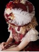 Wanhua Mirror Series Flower Feather Decorate Red Gorgeous Classic Lolita Top Hat