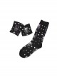 Resurrection Bear Series Black Resurrection Bear Print Sweet Cool Girl Mid-Tube Knit Socks Gothic Lolita Socks