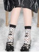 Strawberry Rabbit Series Black Cute Strawberry Rabbit Polka Dot Print All-Match Classic Lolita Socks