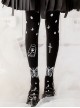 Death Prayer Series Black Butterfly Cross Print Knit Halloween Long Socks Classic Lolita Socks