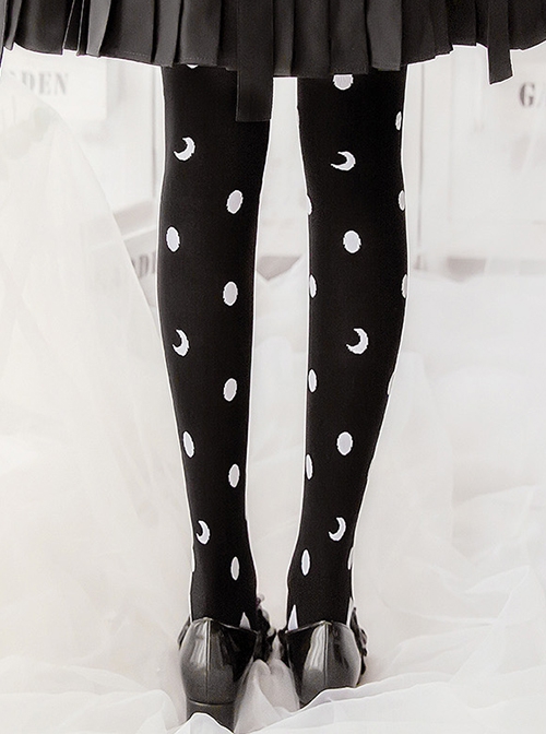 Death Prayer Series Black Butterfly Cross Print Knit Halloween Long Socks Classic Lolita Socks