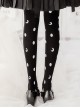 Death Prayer Series Black Butterfly Cross Print Knit Halloween Long Socks Classic Lolita Socks