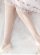 White Simple Ribbon Print Summer Thin Long Socks Classic Lolita Socks