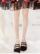 White Summer Thin Moon Wave Print Long Socks Classic Lolita Socks