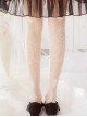 White Summer Thin Moon Wave Print Long Socks Classic Lolita Socks