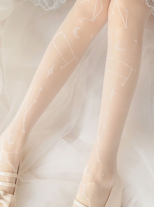 Star River Dream Series Constellation Print Pure Color Simple All-Match Classic Lolita Socks
