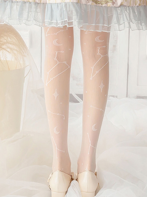 Star River Dream Series Constellation Print Pure Color Simple All-Match Classic Lolita Socks