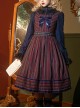 School Style Retro Stripe Contrast Color Simple Daily Commuting School Lolita Sleeveless Dress