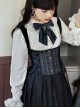 British School Style Autumn Winter Retro Color Contrast Stripes Daily All-Match School Lolita Vest Skirt Suit