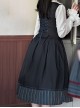 British School Style Autumn Winter Retro Color Contrast Stripes Daily All-Match School Lolita Vest Skirt Suit
