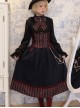 British School Style Autumn Winter Retro Color Contrast Stripes Daily All-Match School Lolita Vest Skirt Suit