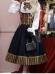 British School Style Autumn Winter Retro Color Contrast Stripes Daily All-Match School Lolita Vest Skirt Suit