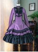 Gothic Style Pure Color Retro Elegant Stand Collar Striped Gothic Lolita Slim Fit Long Sleeve Dress