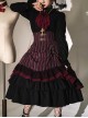 Simple Daily Retro Striped Color Contrast Elegant High Waist Gothic Lolita Skirt