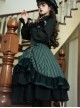 Simple Daily Retro Striped Color Contrast Elegant High Waist Gothic Lolita Skirt